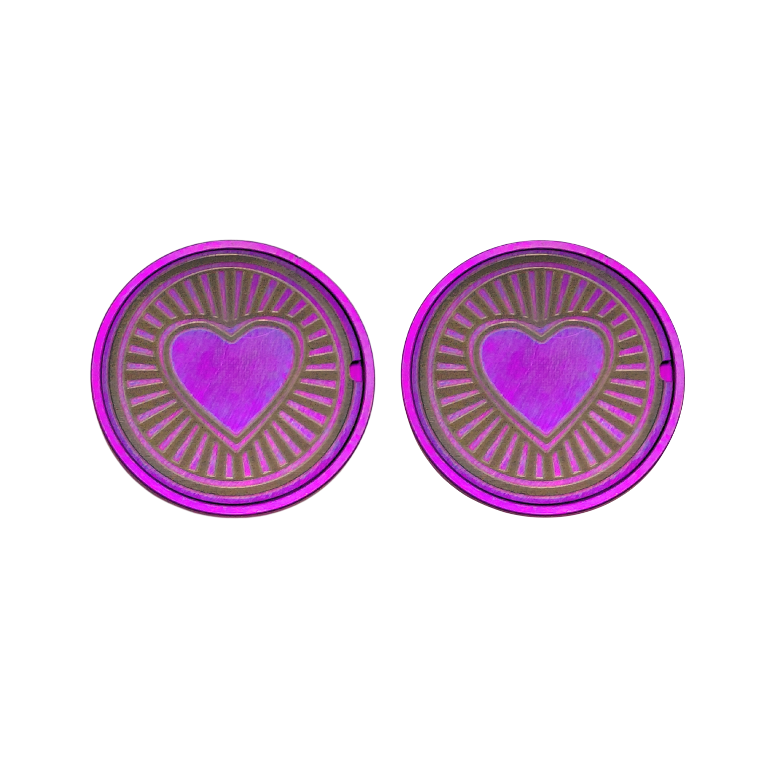 Handlebar End Cap with heart designs on a white background